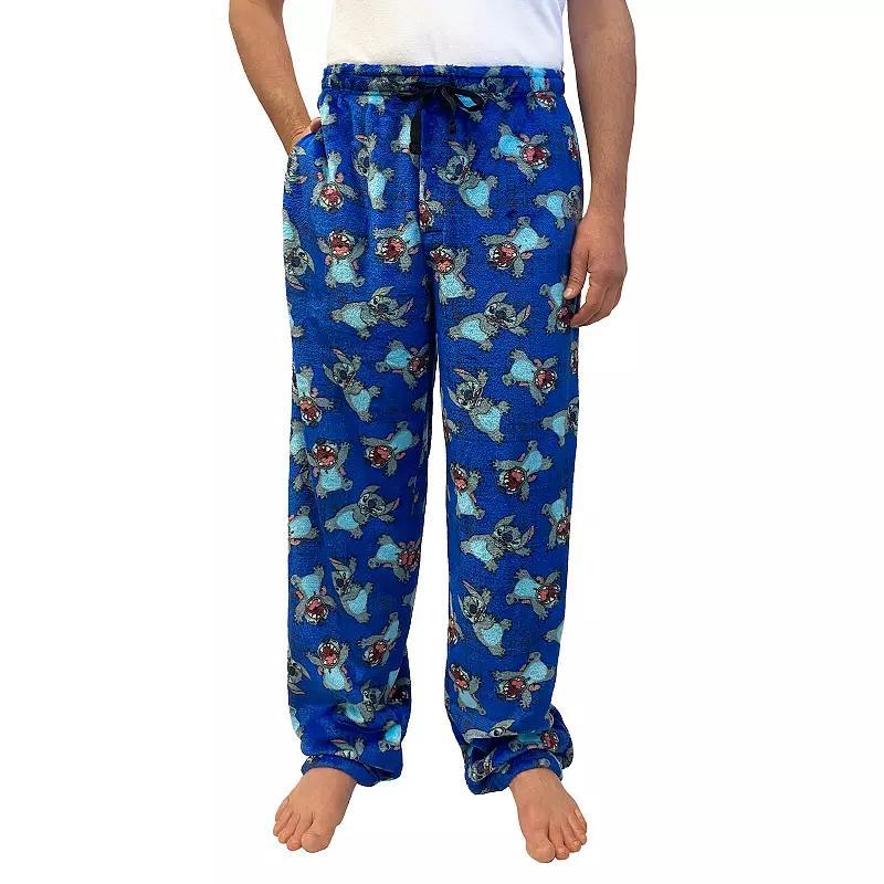 Disneys Lilo & Stitch Mens Allover Stitch Print Fleece Pajama Pants Product Image