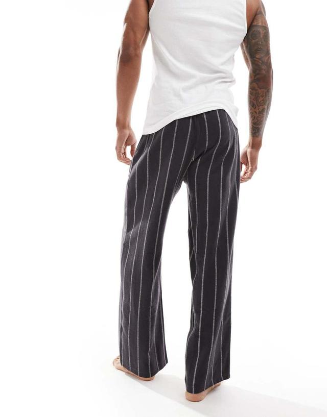 ASOS DESIGN pajama bottoms in black stripe Product Image