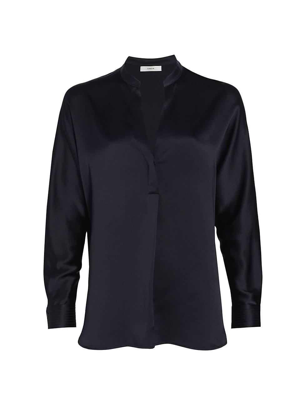 Womens Silk Long-Sleeve Blouse Product Image