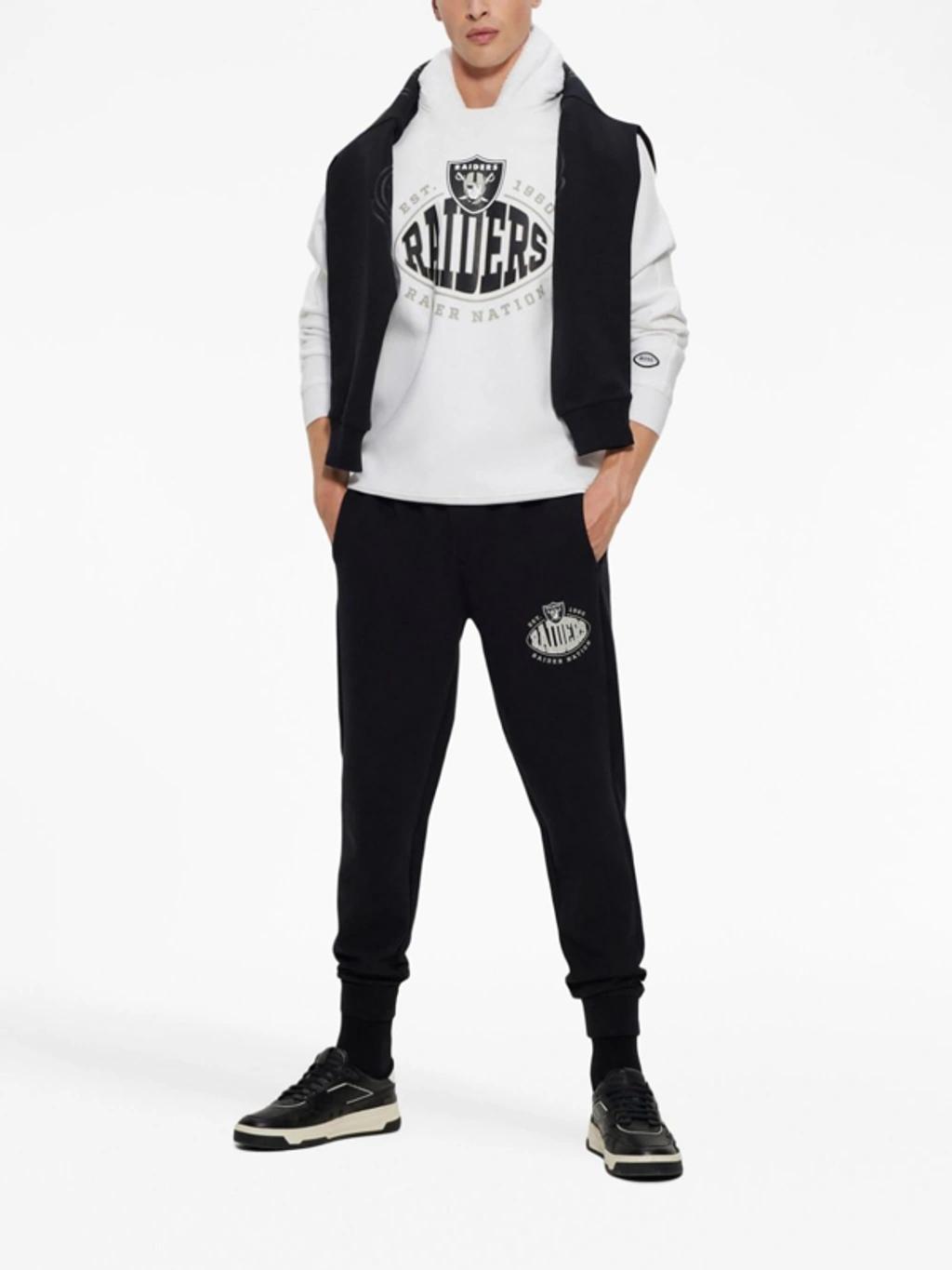 HUGO BOSS Boss X Nfl Cotton-blend Sweatshirt With Collaborative Branding In Raiders Natural Product Image