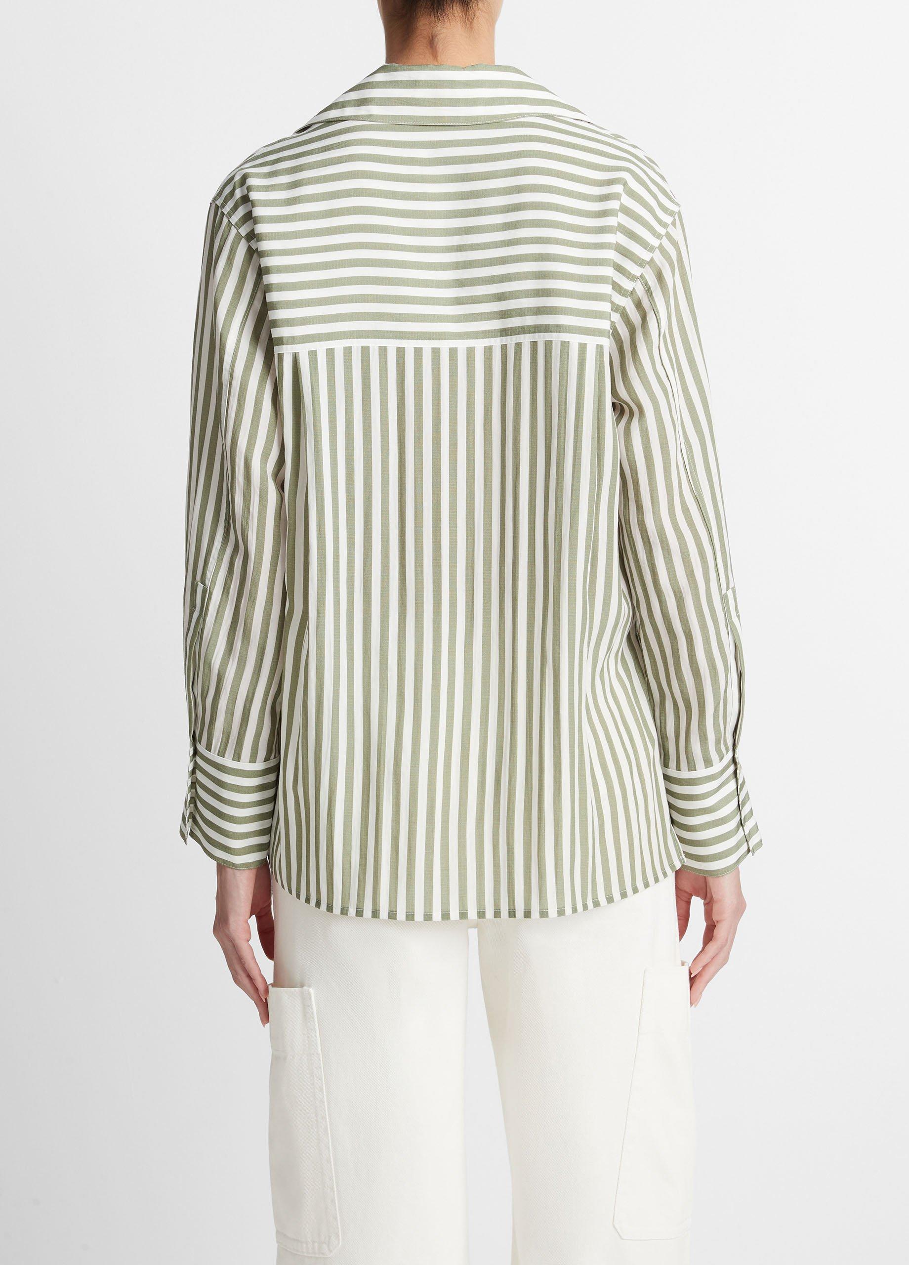 Coastal Stripe Shaped-Collar Shirt Product Image