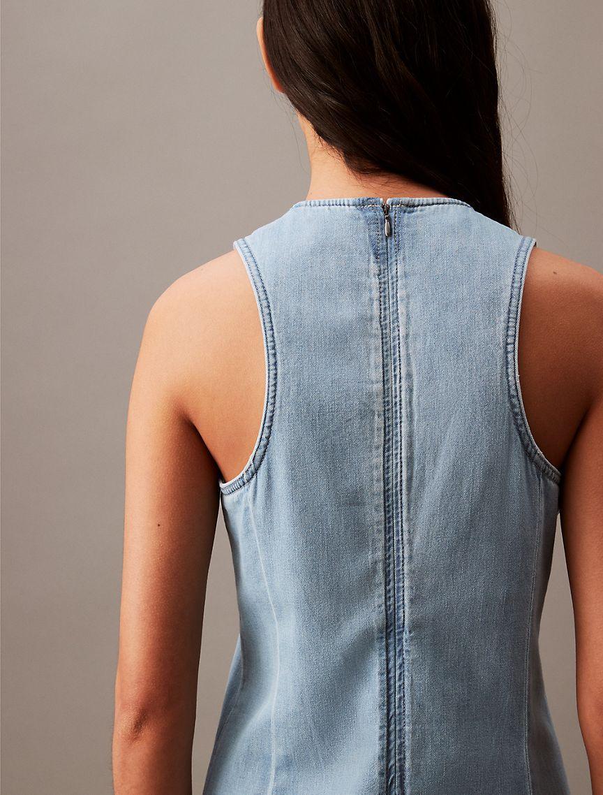 Chambray Mini Shift Dress Product Image