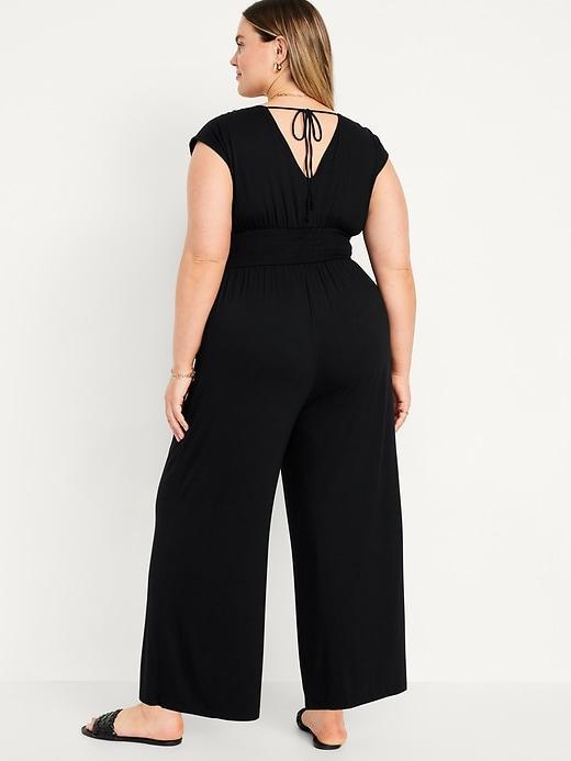 Waist-Defined Shirred Jumpsuit Product Image