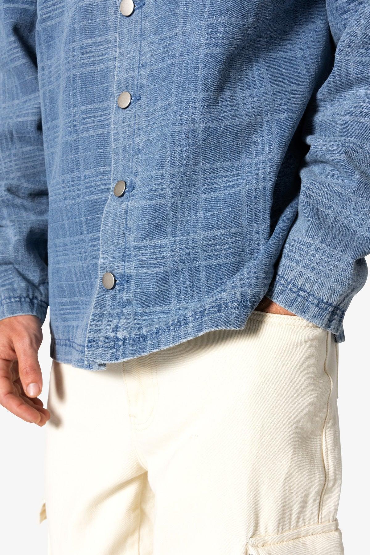 Jacquard Denim Work Jacket - Blue Product Image