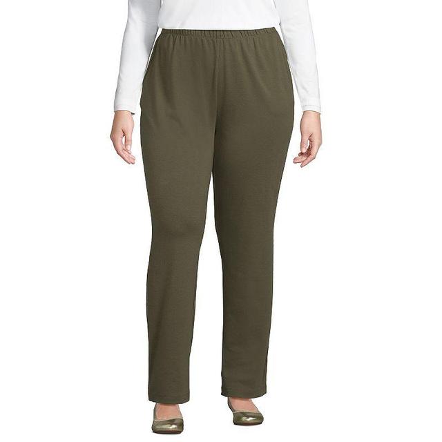 Plus Size Lands End Sport Knit High-Waist Pull-On Pants, Womens Product Image