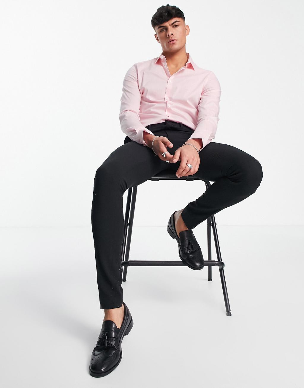 ASOS DESIGN stretch slim fit work shirt Product Image