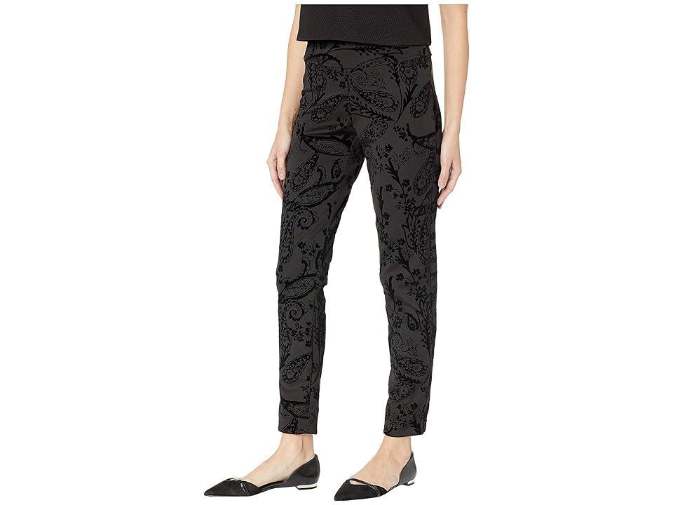 Krazy Larry Ponte Pants with Flocked Velvet Paisley (Paisley) Women's Casual Pants Product Image