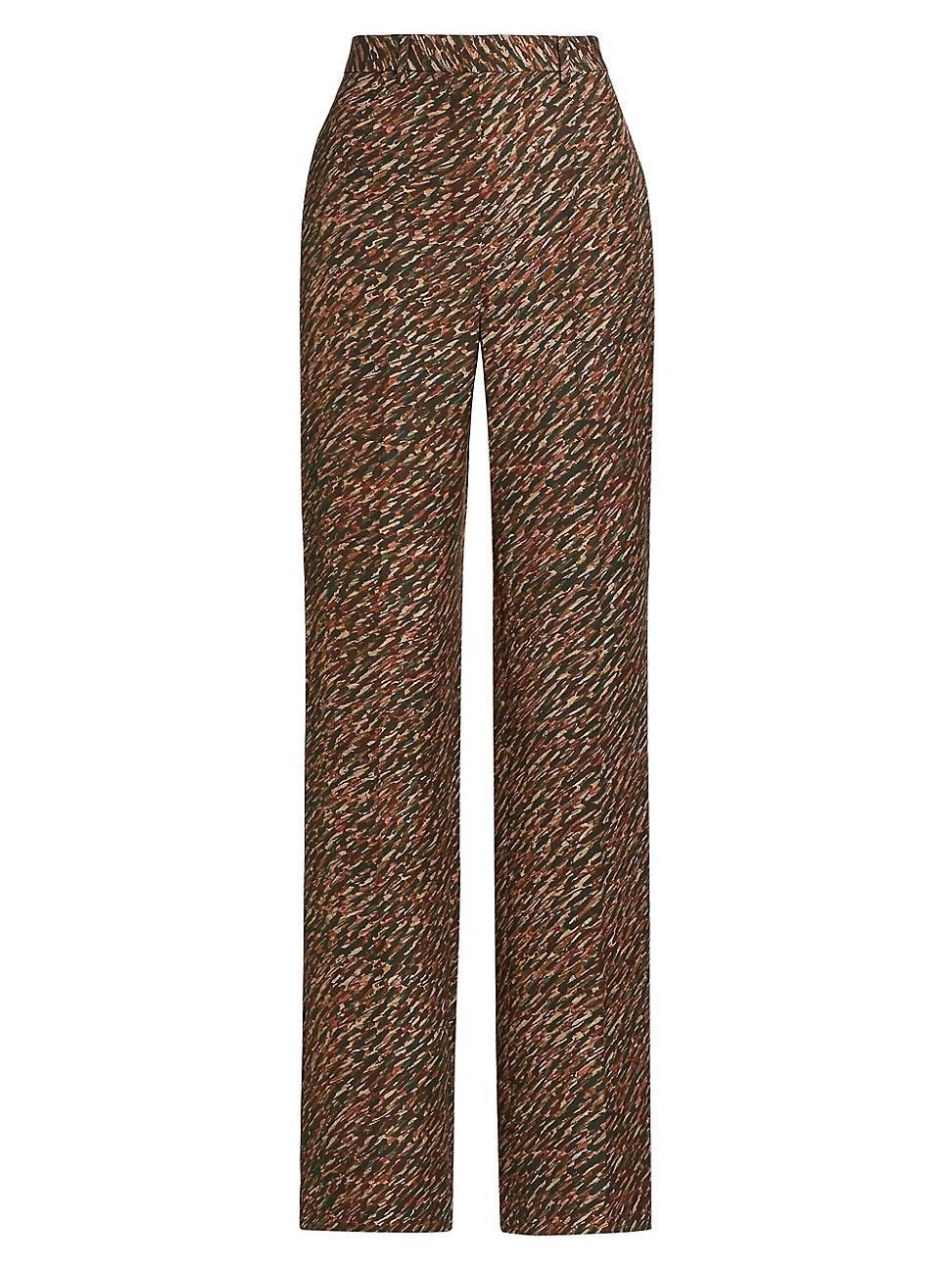 Womens Dany Andre Print Silk Trousers Product Image