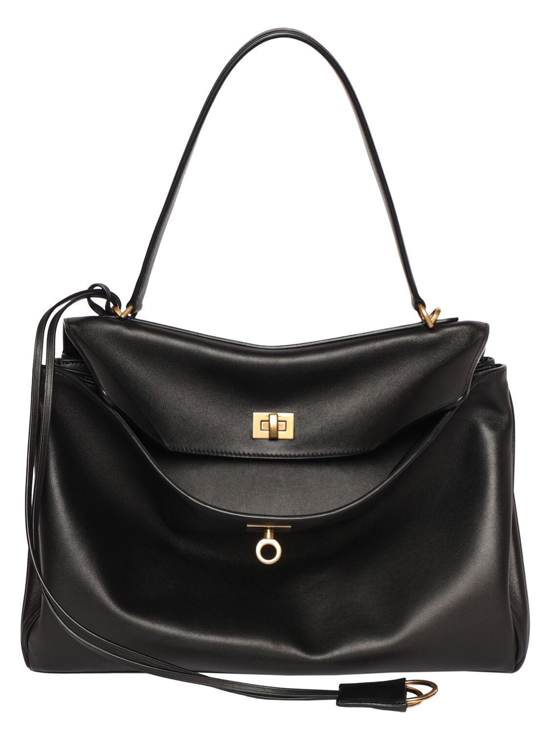 Rodeo Leather Shoulder Bag In Black Product Image