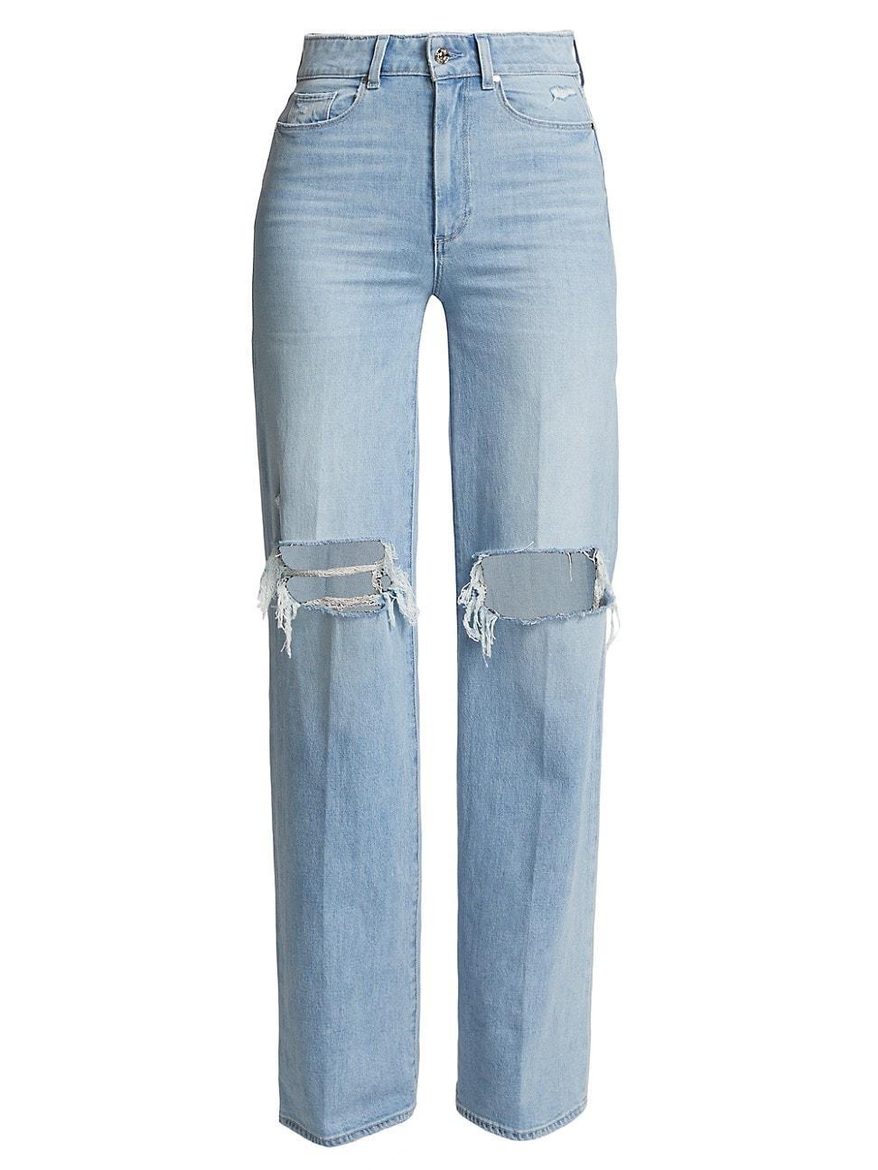 Womens Sasha Distressed High-Rise Straight-Leg Jeans Product Image