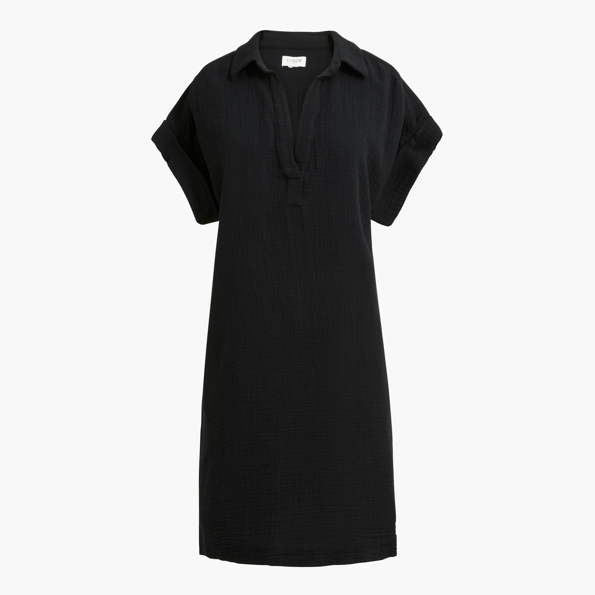 Short-sleeve gauze popover dress Product Image