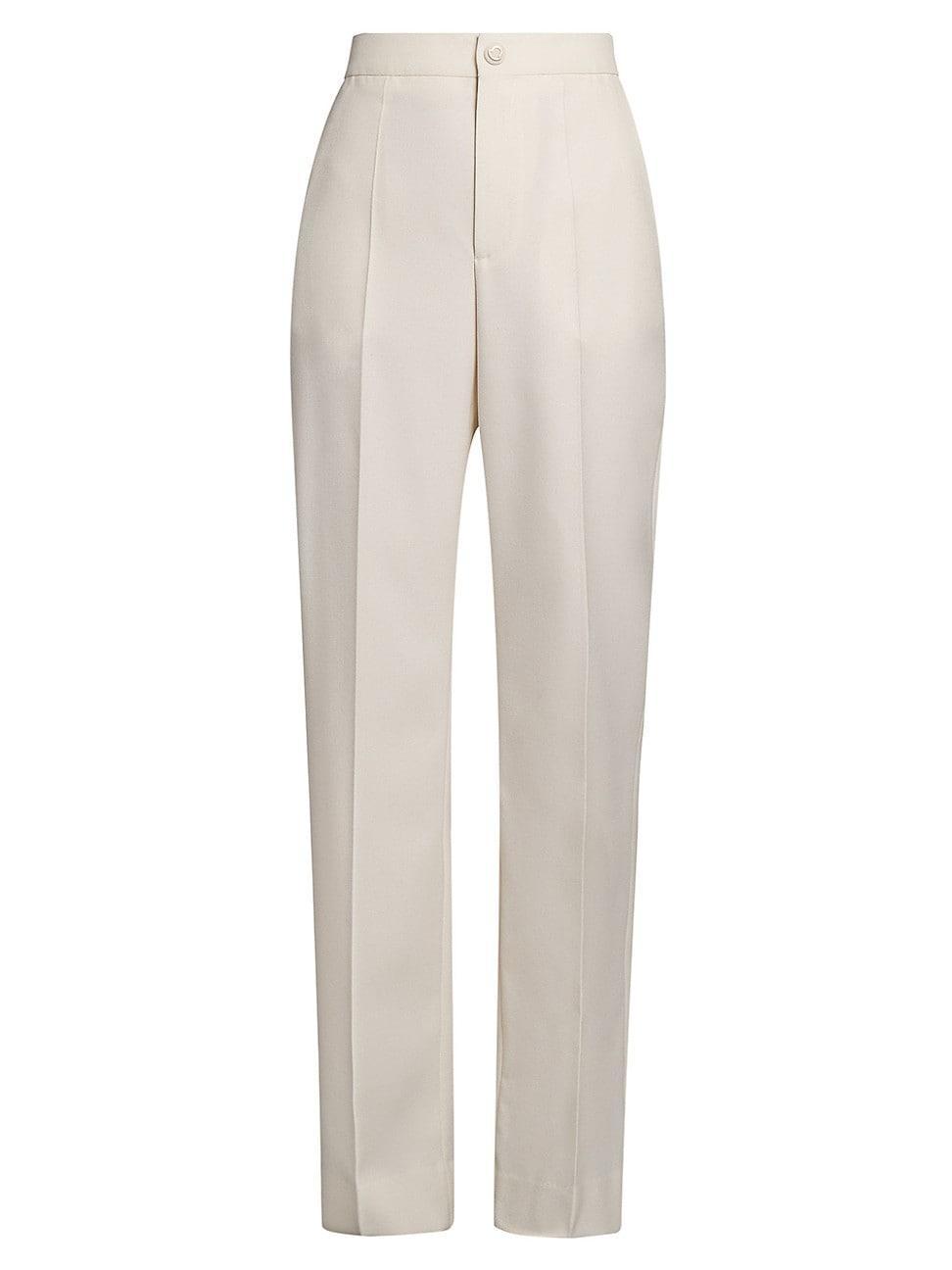 Womens High Waisted Wool Trousers Product Image