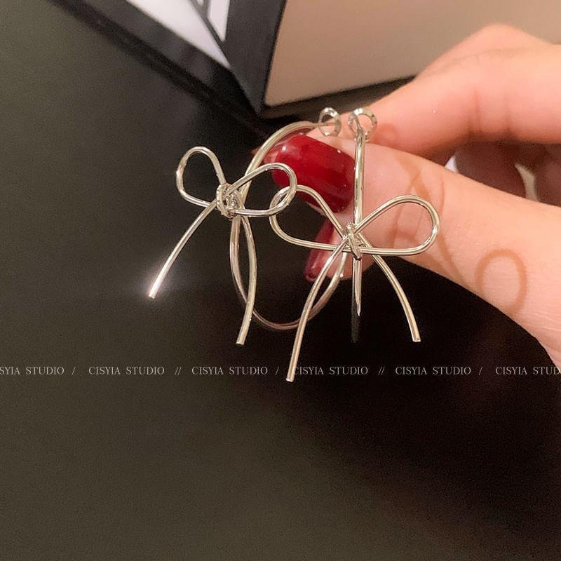 Bow Alloy Hoop Earring Product Image