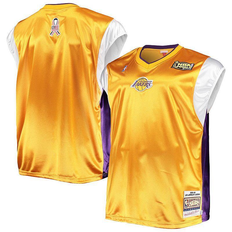 Mens Mitchell & Ness /Purple Los Angeles Lakers Hardwood Classics Big & Tall On-Court Shooting V-Neck Shirt Product Image