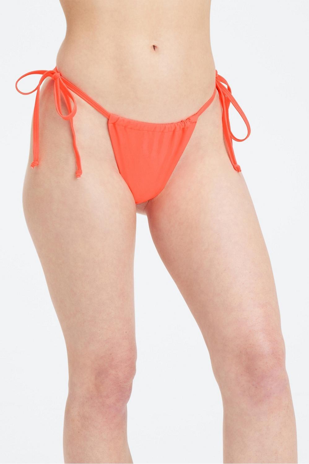 Fabletics High-Cut String Bikini Bottom Womens orange Size L Product Image