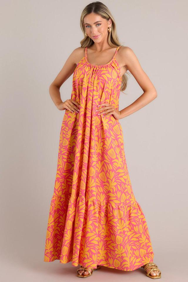 The Game Is On Pink Multi Print Maxi Dress Product Image