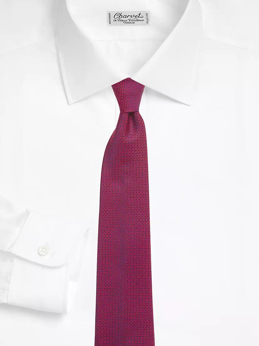 Geometric Woven Silk Tie Product Image