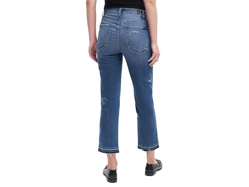 7 For All Mankind High-Waist Cropped Straight in Sfam Alfred/Destroy (Sfam Alfred/Destroy) Women's Jeans Product Image