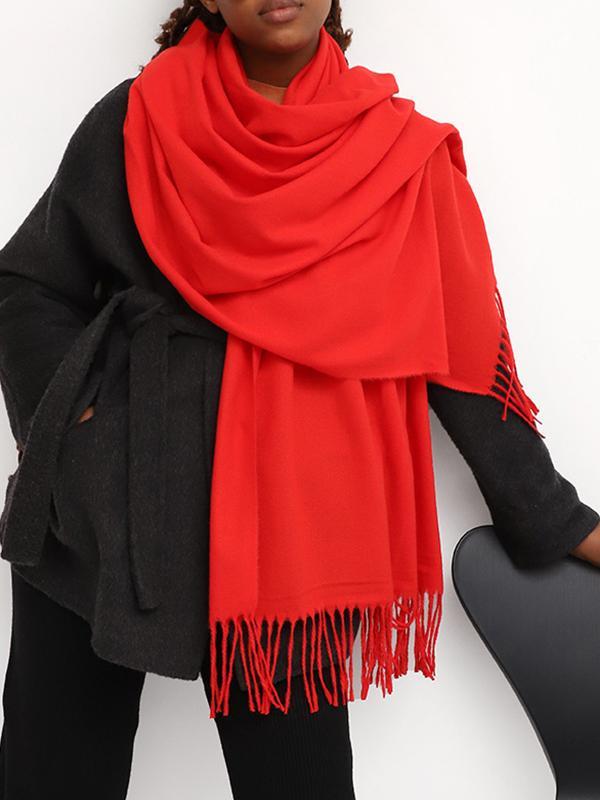 Solid Color Tasseled Shawl&Scarf product image