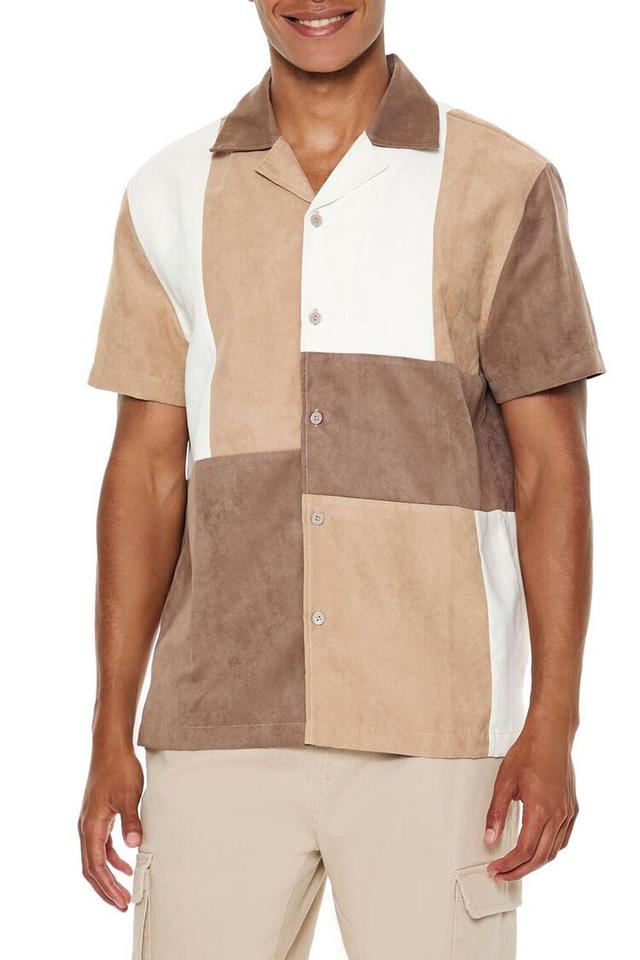 Faux Suede Colorblock Shirt | Forever 21 Product Image