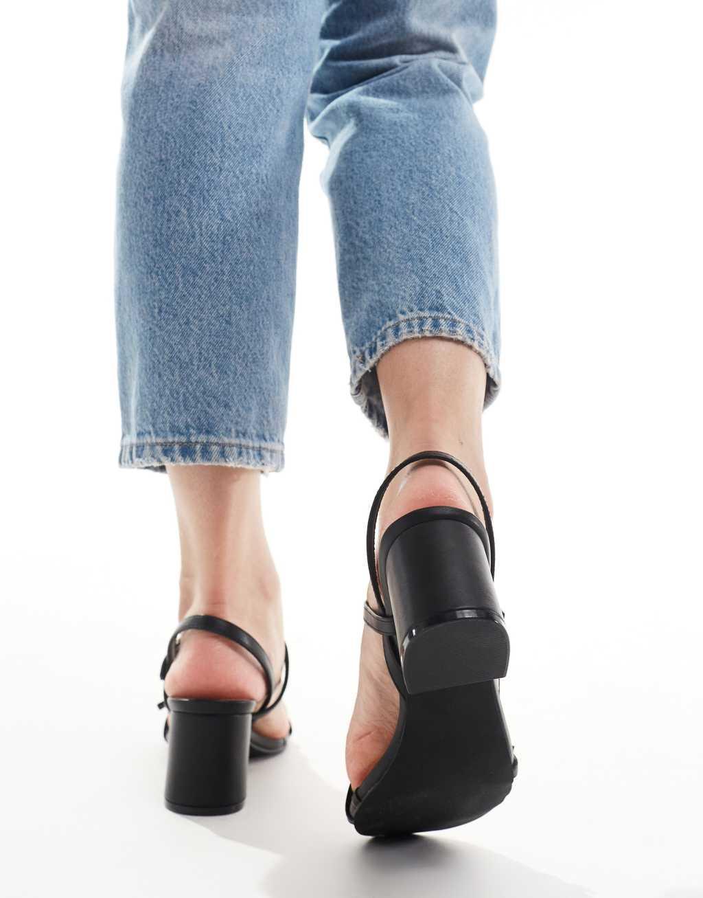 Truffle Collection block heeled sandals in black Product Image