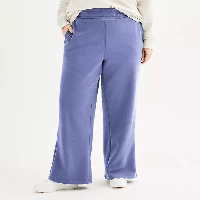 Plus Size Tek Gear Ultrasoft Fleece Wide-Leg Pants, Womens Purple Appeal Product Image