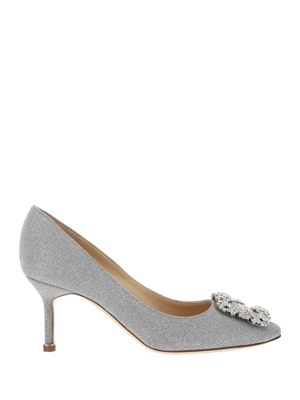 Hangisi 70 Glitter Pump In Silver Product Image