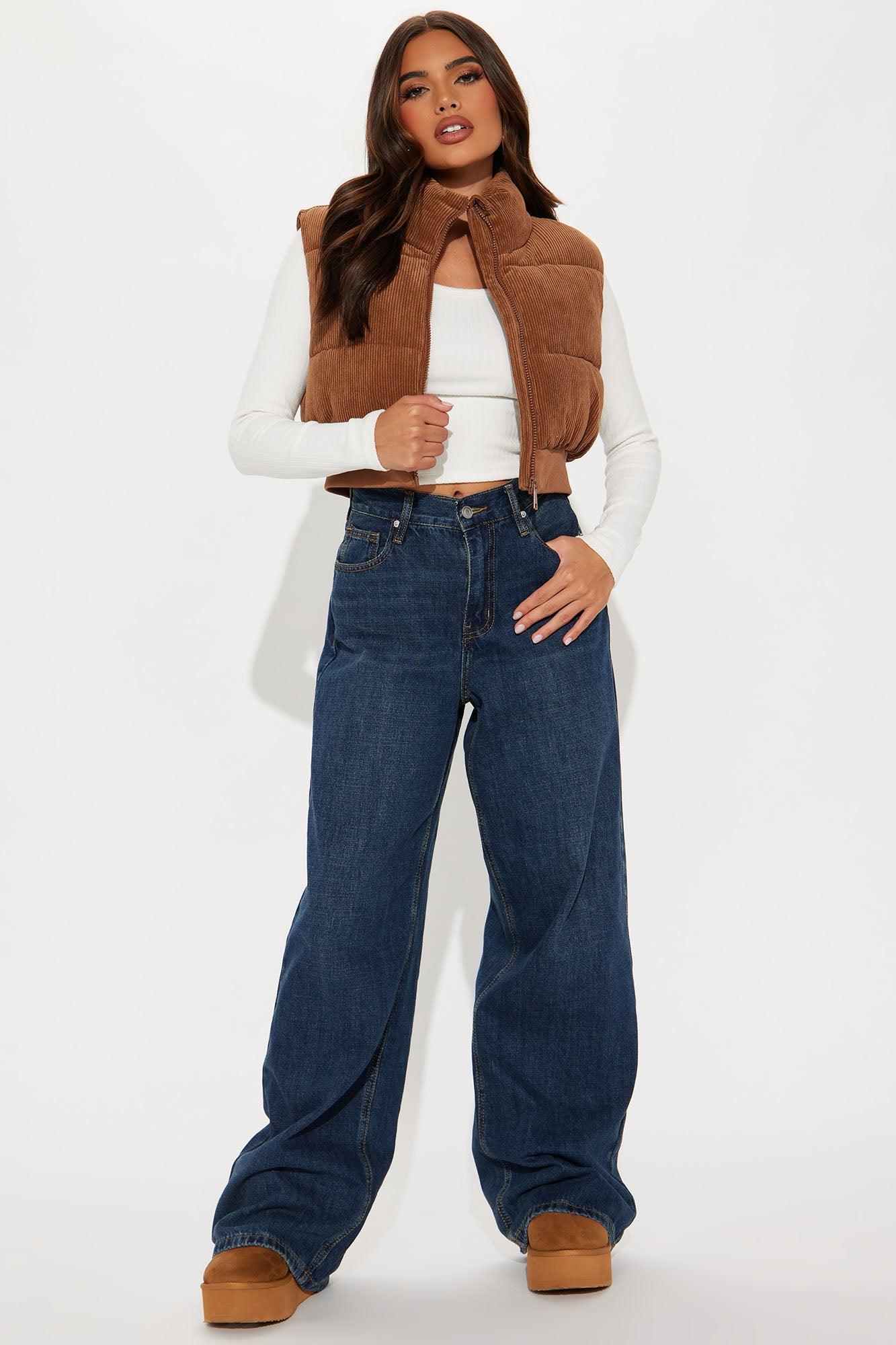 Jasmine Corduroy Puffer Vest - Cognac Product Image