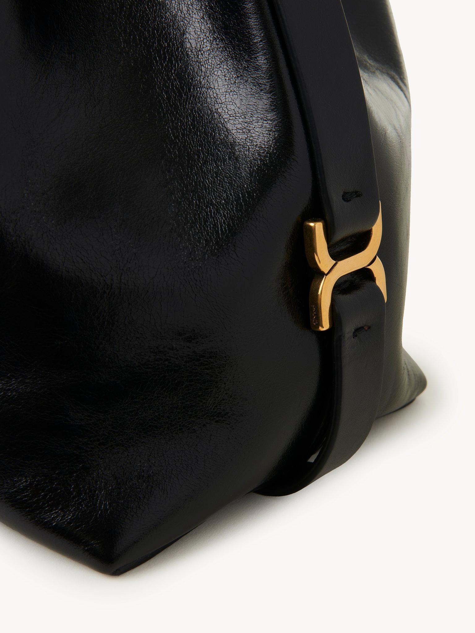 Marcie bucket bag in shiny leather Product Image