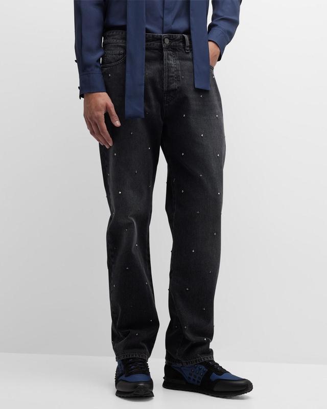 Mens Rockstud Faded Jeans Product Image