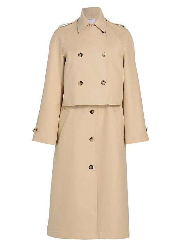 Womens 2-In-1 Cotton Double-Layered Trench Coat Product Image