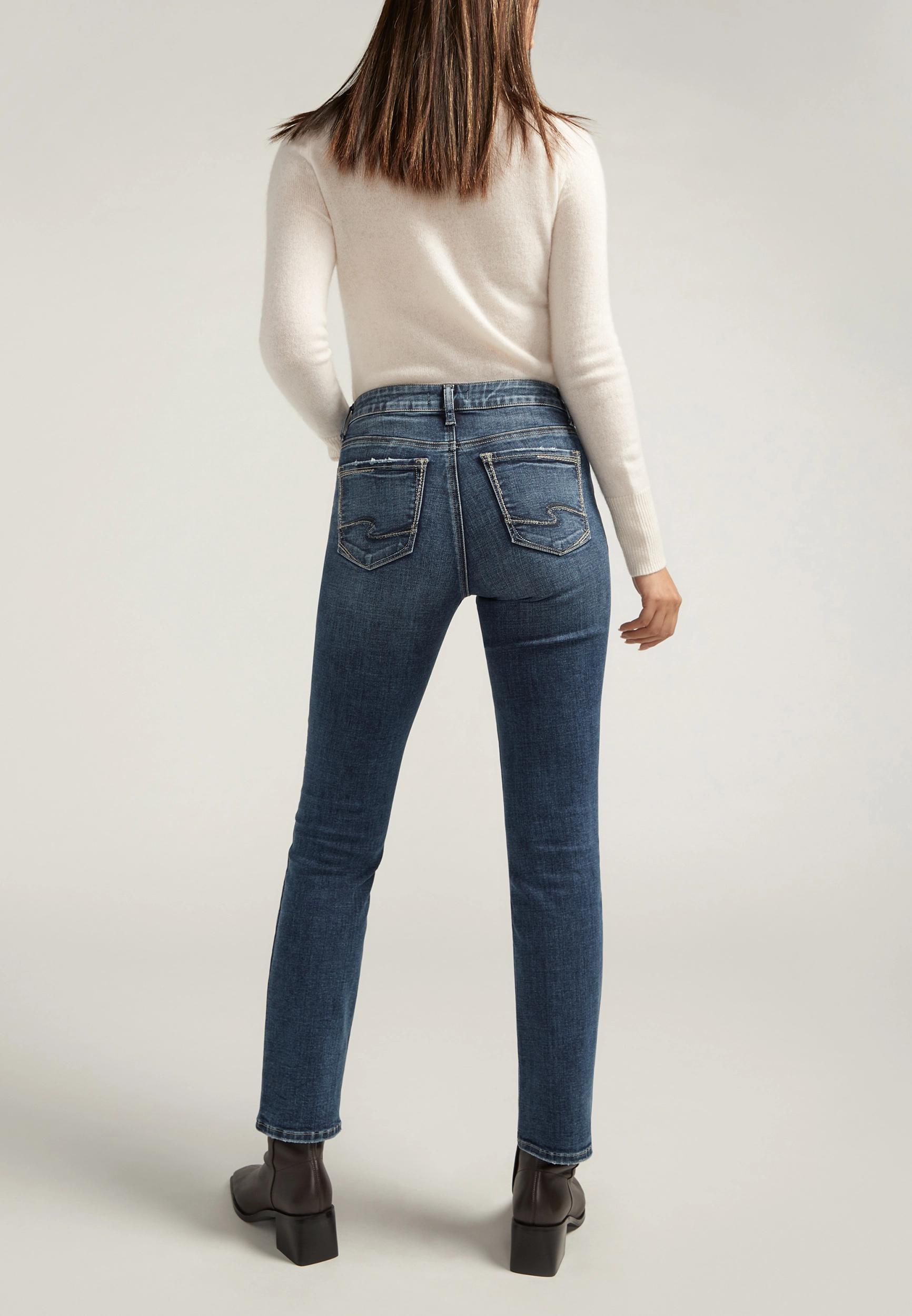 Silver Jeans Co.® Elyse Comfort Dark Mid Rise Straight Jean Product Image