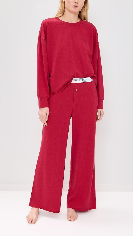 Polo Ralph Lauren French Terry Long Sleeve Pajama Set | Shopbop Product Image