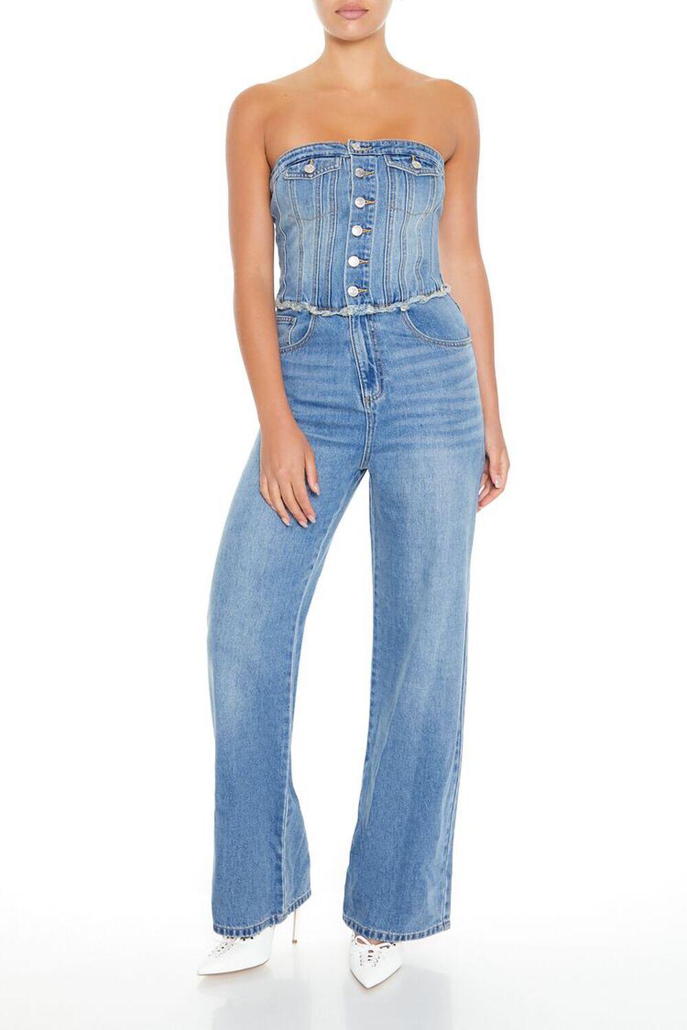 Strapless Denim Jumpsuit | Forever 21 Product Image