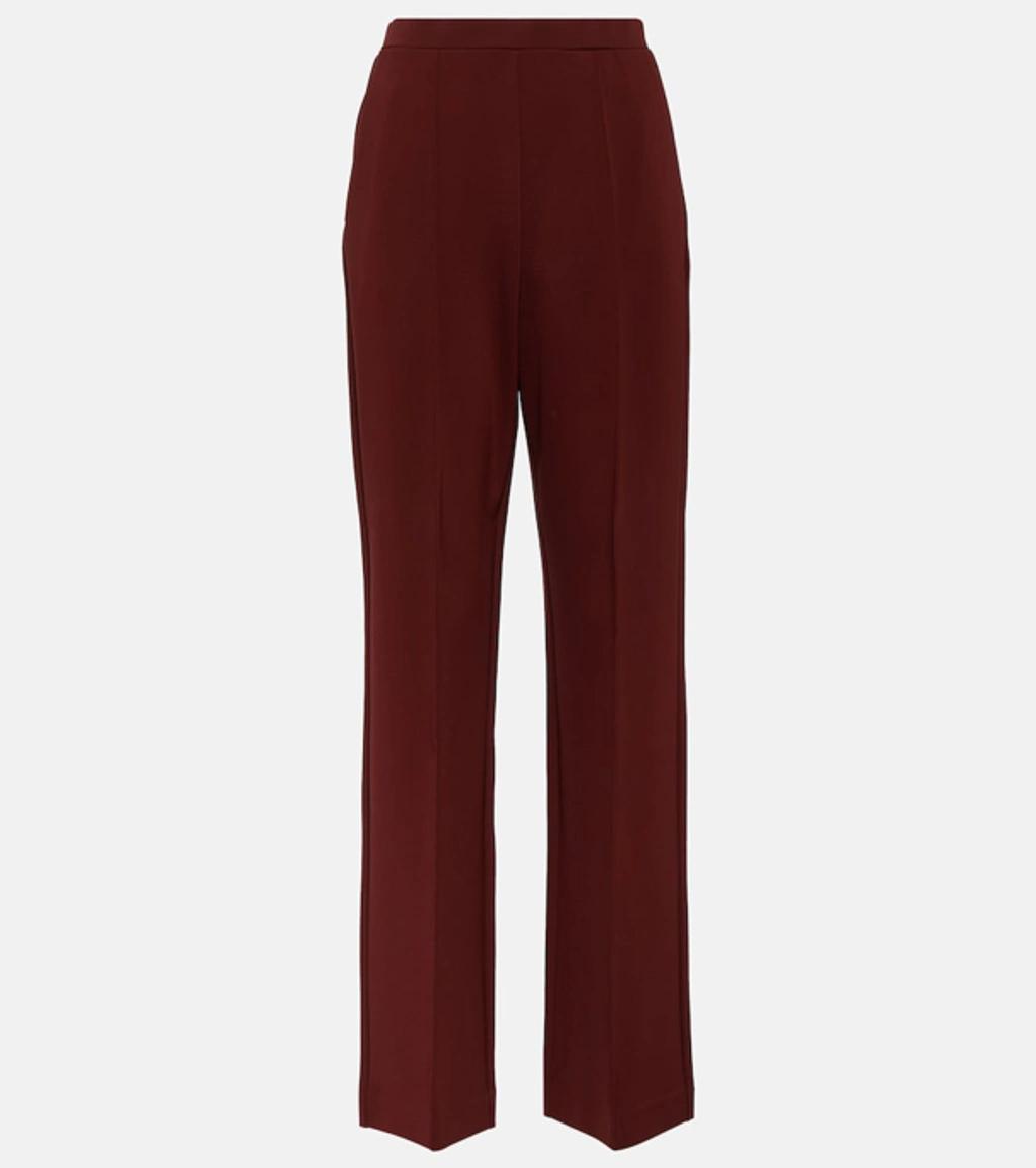 MAX MARA Lido Crêpe Straight Pants In Red Product Image