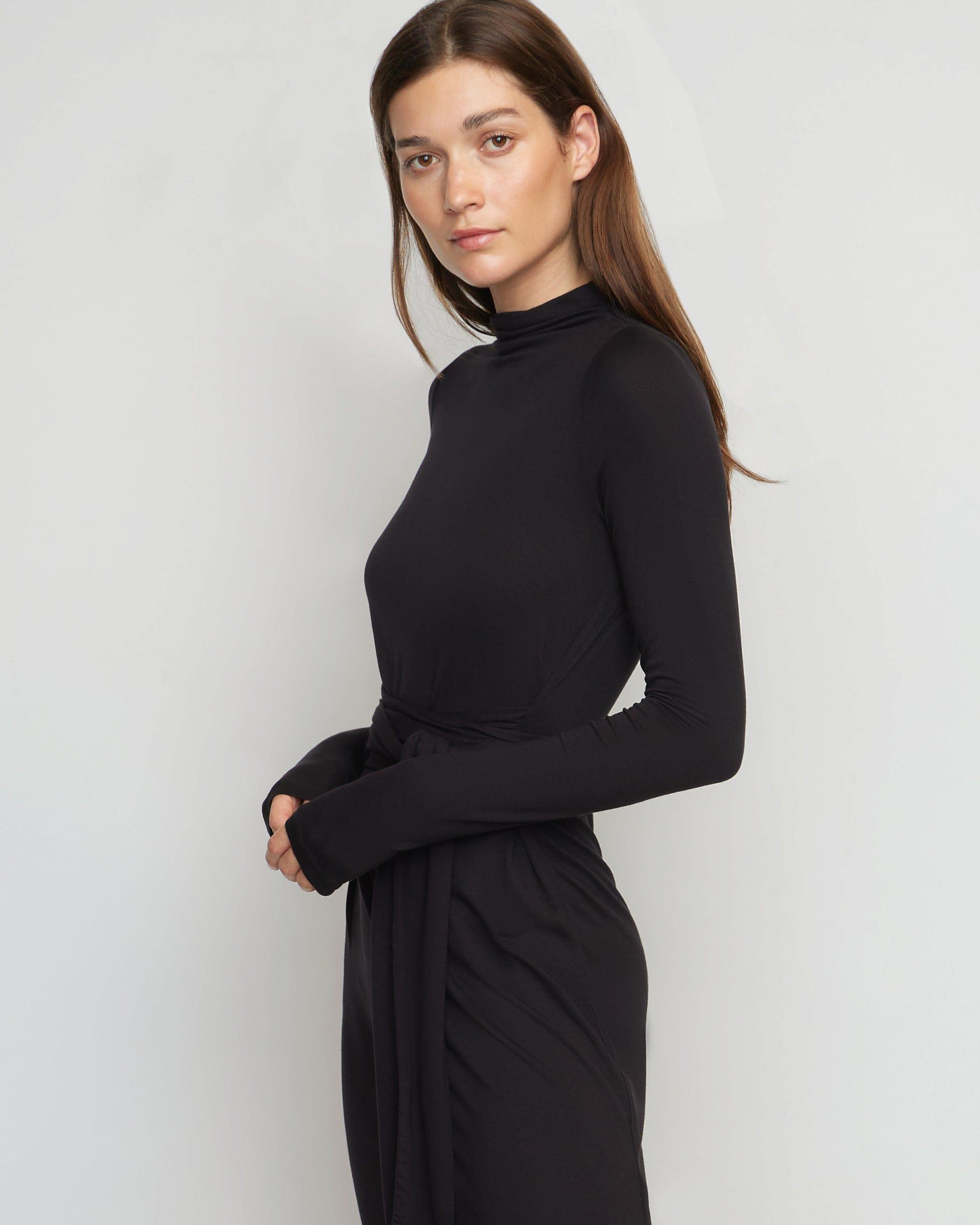 Vero Tie-Front Long-Sleeve Dress Product Image