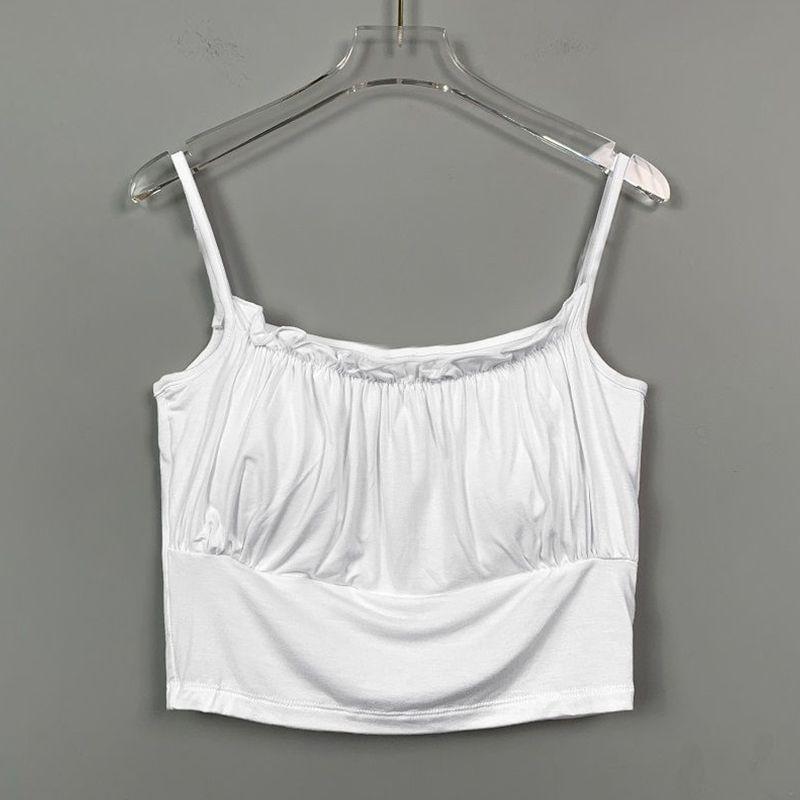 Plain Ruched Crop Camisole Top Product Image