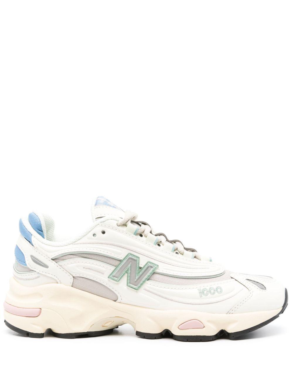 NEW BALANCE 1000 Contrasting Leather Snekaers In White Product Image