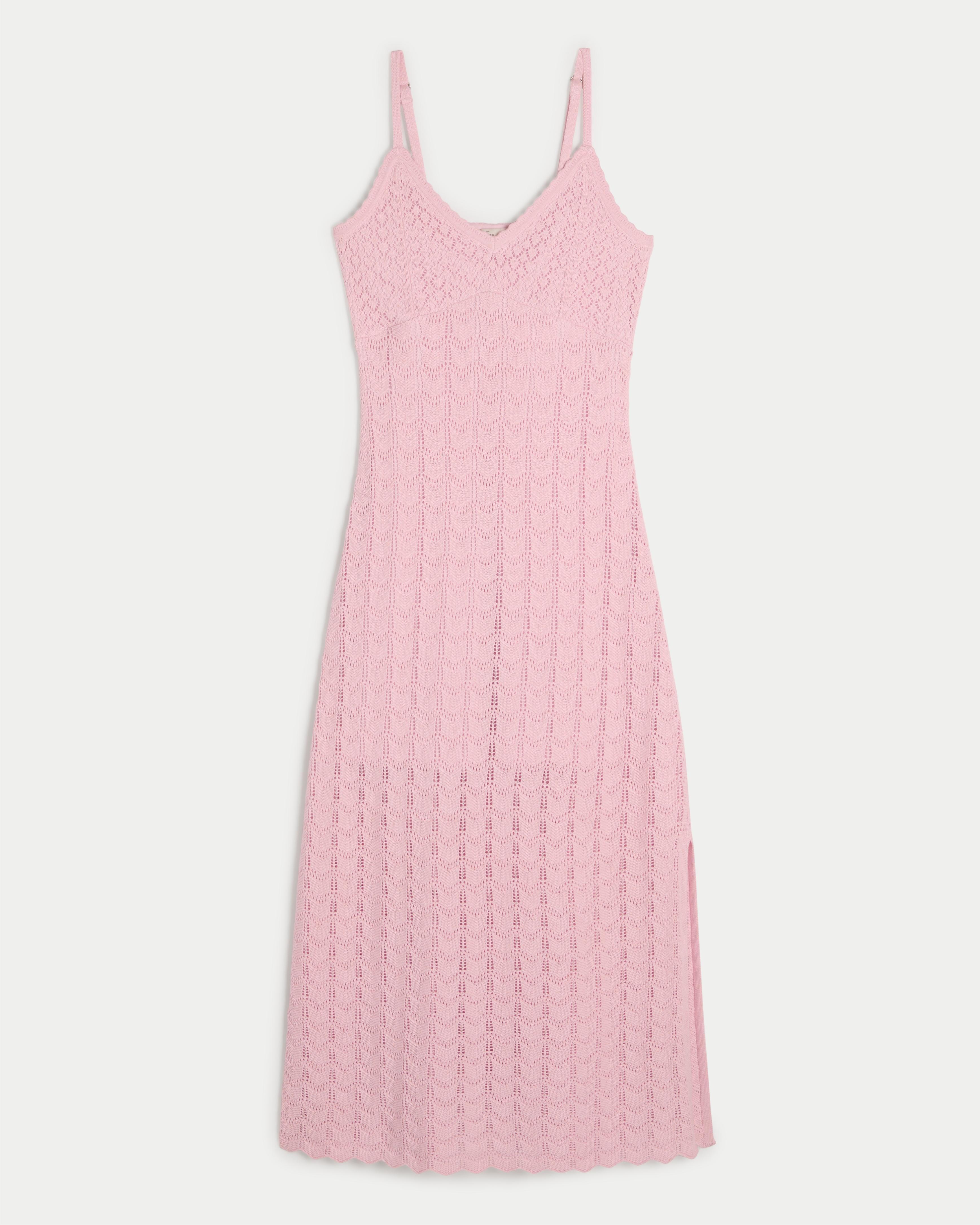 Crochet-Style Midi Dress Product Image