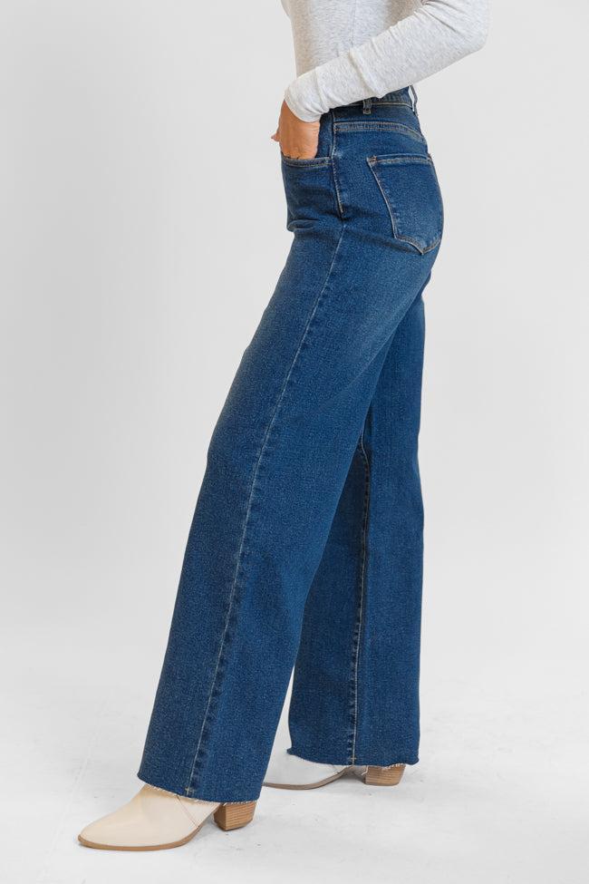 Kelsea Dark Wash Wide Leg Jeans Product Image