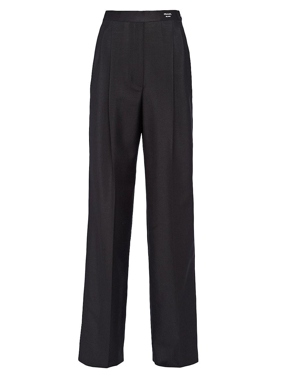 Pintuck Mohair Wide-Leg Trousers Product Image