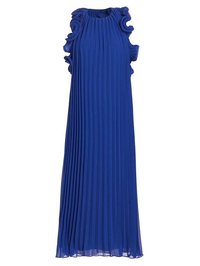 Womens Chiffon Pleated Maxi Dress Product Image