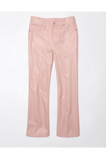 AE High-Waisted Vegan Leather Kick Bootcut Crop Pant Women's Product Image