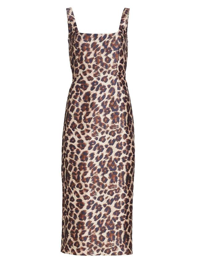 Womens Cressida Animal Print Midi-Dress Product Image