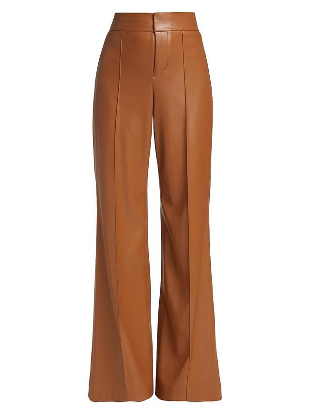 Alice + Olivia Dylan High Waist Wide Leg Faux Leather Pants Product Image