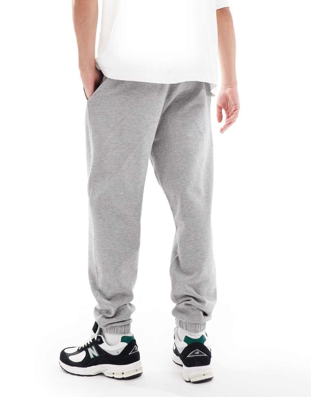 ASOS DESIGN essential tapered sweatpants in heather gray Product Image