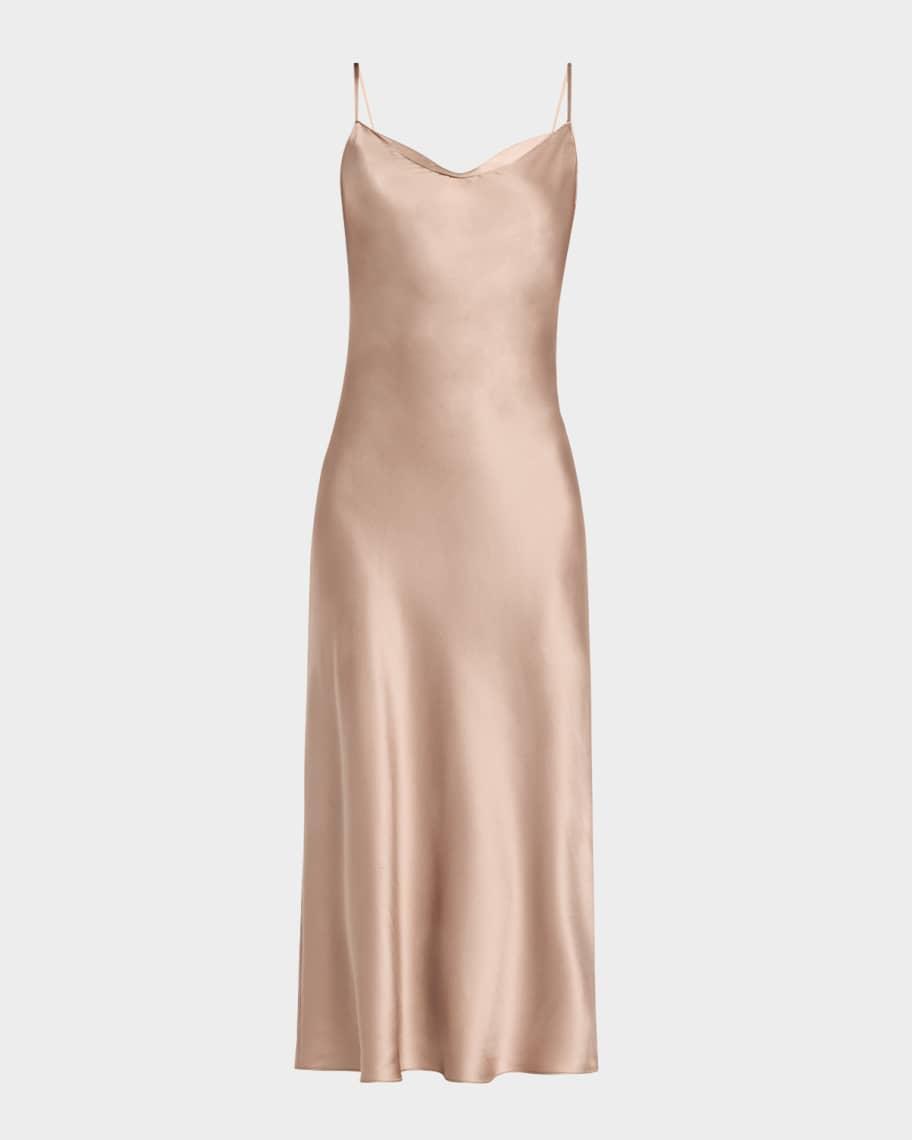 Bias-Cut Silk Midi Dress Product Image