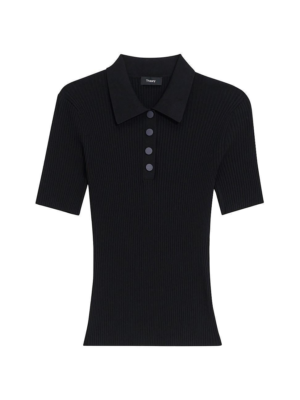 Womens Ribbed Polo Shirt product image