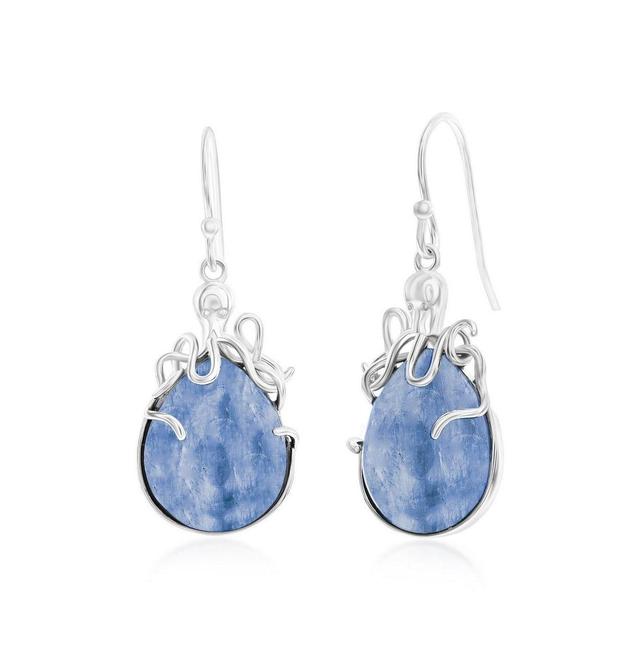 Sterling Silver Pear-Shaped Kyanite Octopus Earrings Product Image