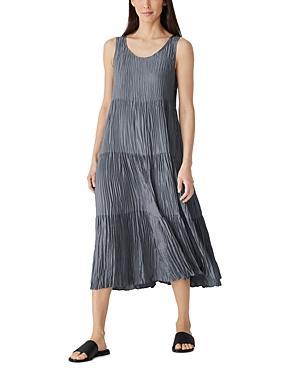 Womens Tiered Silk Midi-Dress Product Image